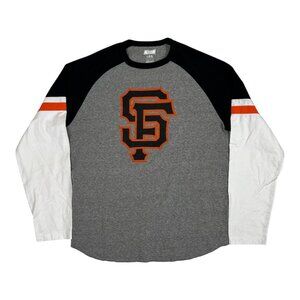 San Francisco Giants Shirt Mens Large Gray Black White MLB Baseball Long Sleeve